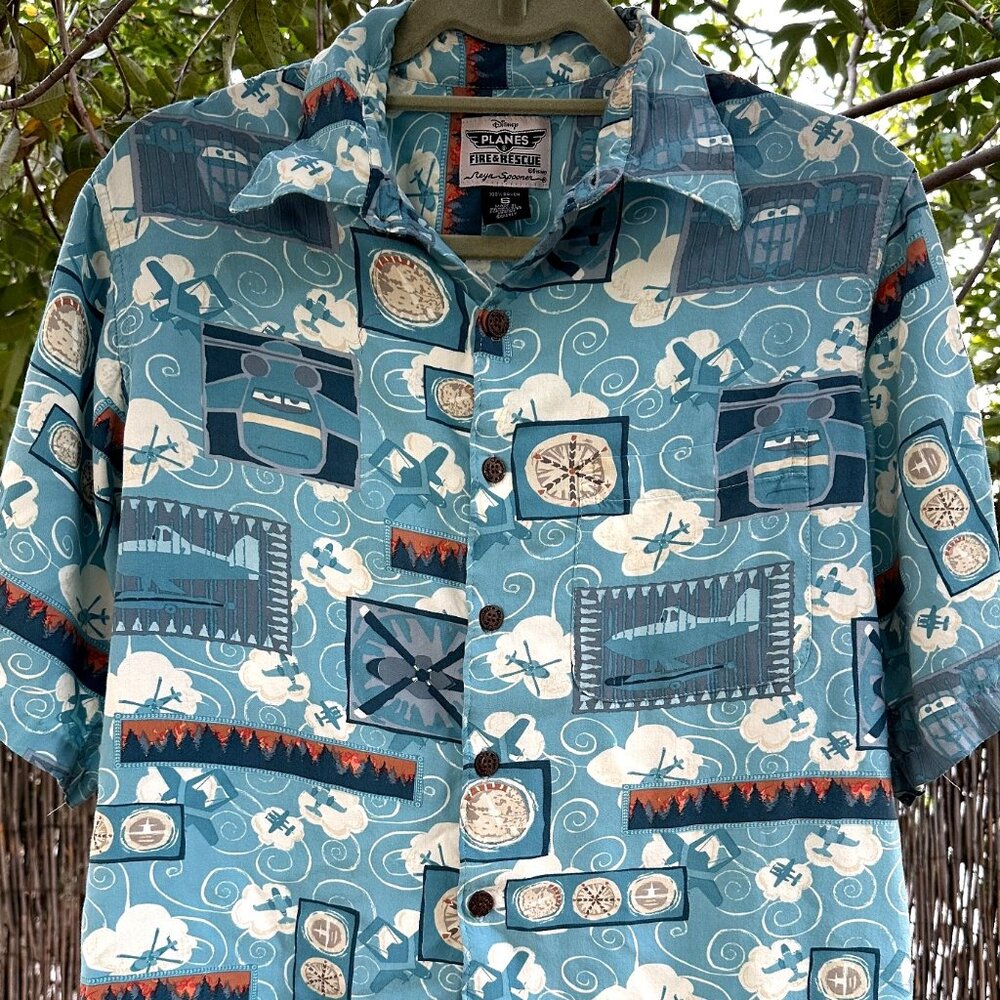 Reyn Spooner Disney Planes Fire & Rescue Hawaiian Shirt S Made in Hawaii